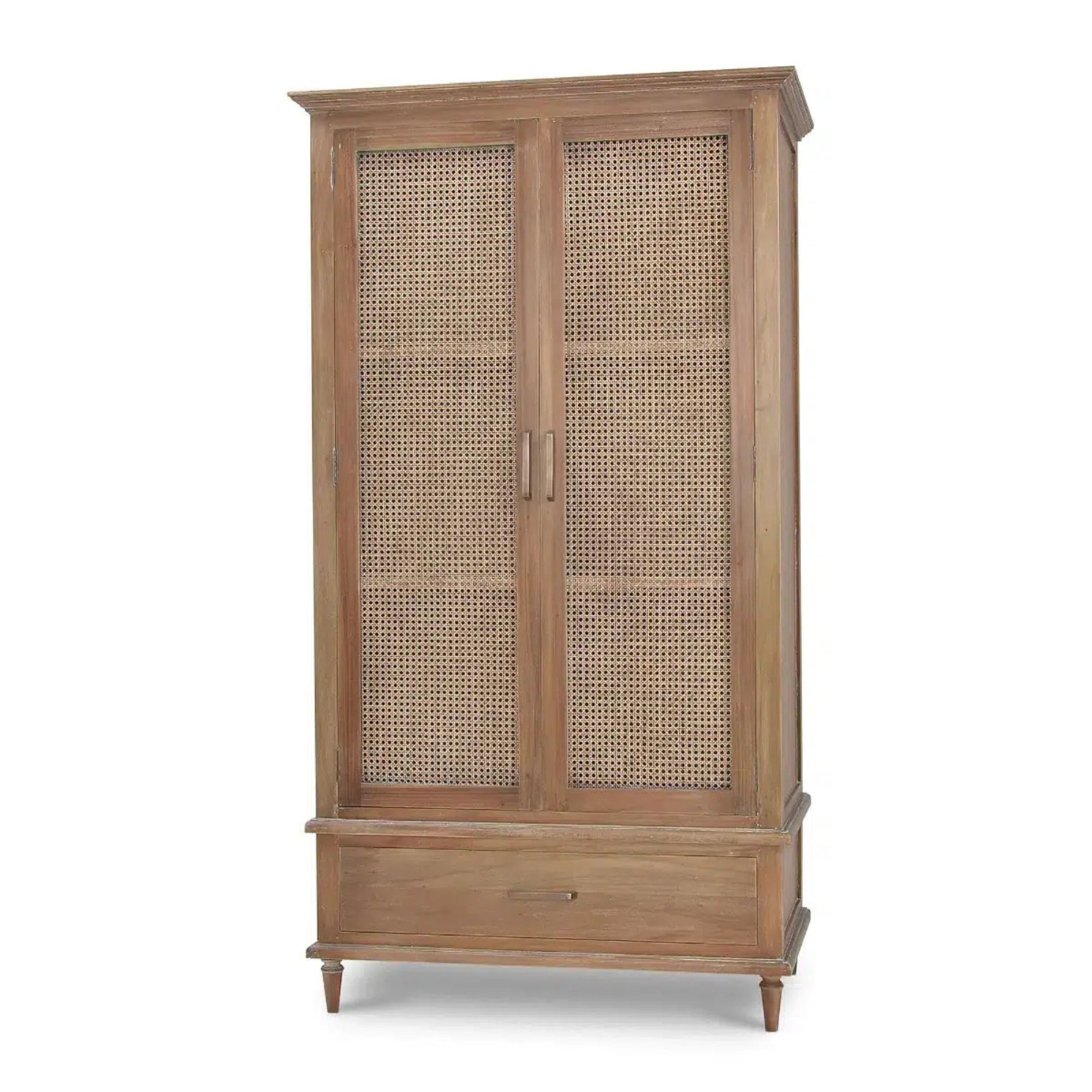 Teak Rattan Wardrobe with Drawer for Stylish Storage CV Aqma Furniture Teak Rattan Wardrobe with Drawer for Stylish Storage CV Aqma Furniture