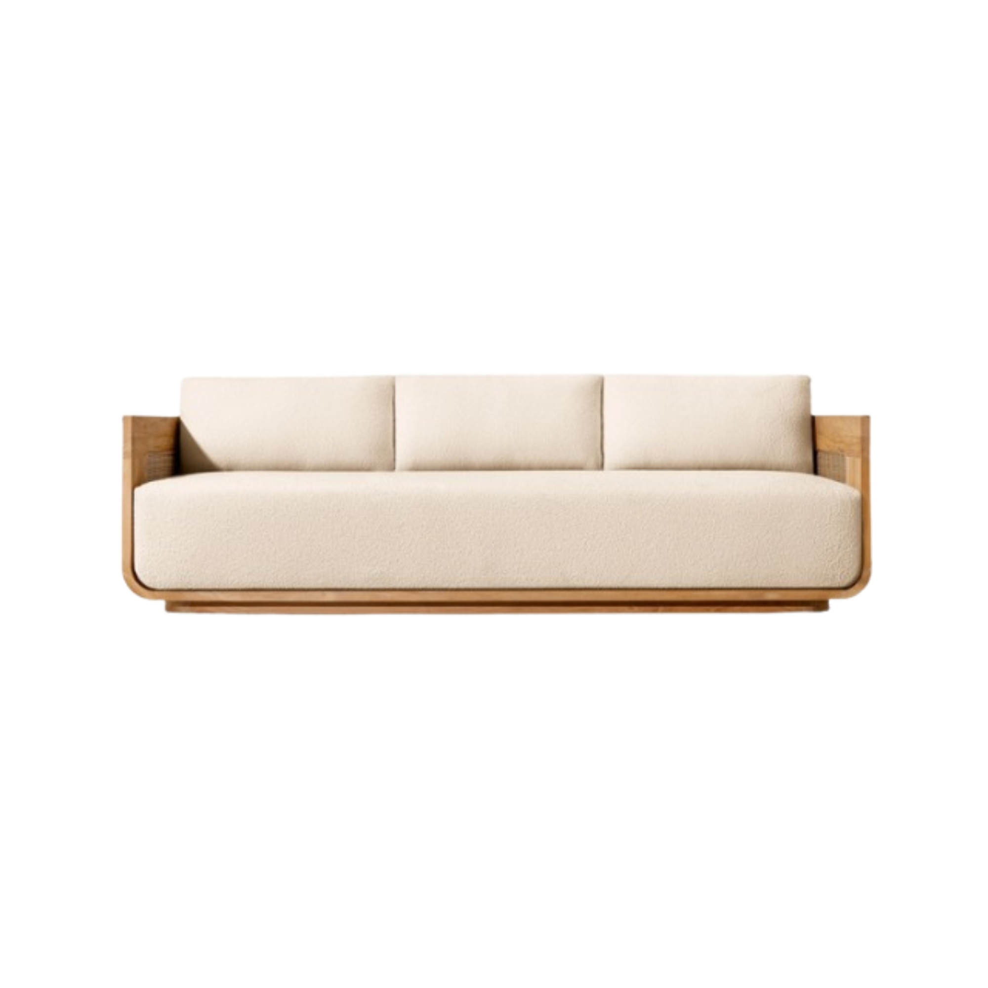 Solid Teak Wood Sofa with Natural Rattan Panels CV Aqma Furniture Solid Teak Wood Sofa with Natural Rattan Panels CV Aqma Furniture