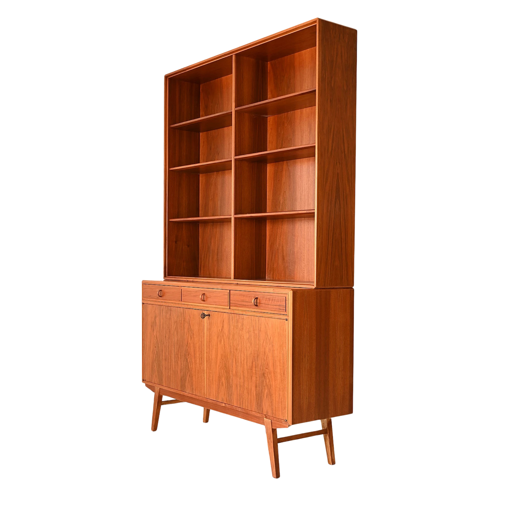 Teak Wood Bookcase Cabinet with Shelves and Storage Doors CV Aqma Furniture Teak Wood Bookcase Cabinet with Shelves and Storage Doors CV Aqma Furniture