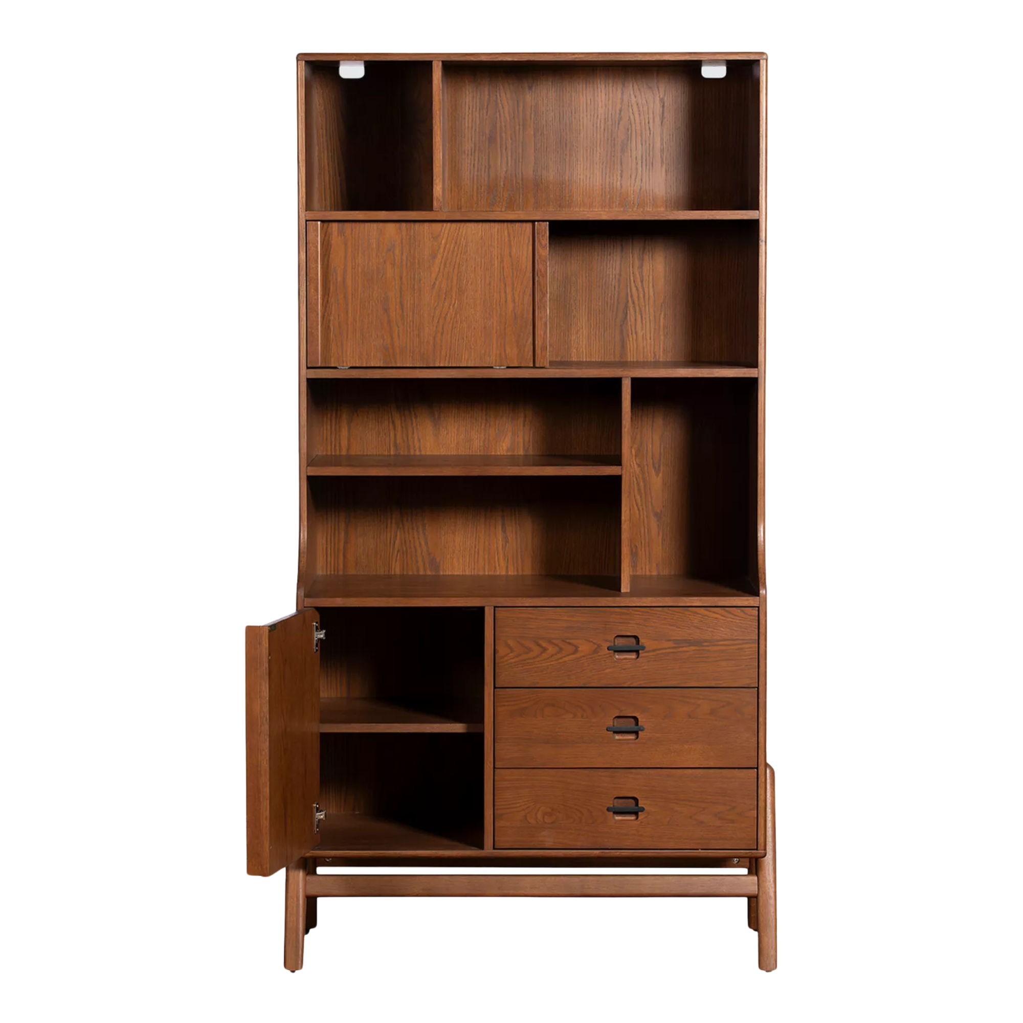Modern Teak Wood Bookshelf with Multi Storage CV Aqma Furniture Modern Teak Wood Bookshelf with Multi Storage CV Aqma Furniture