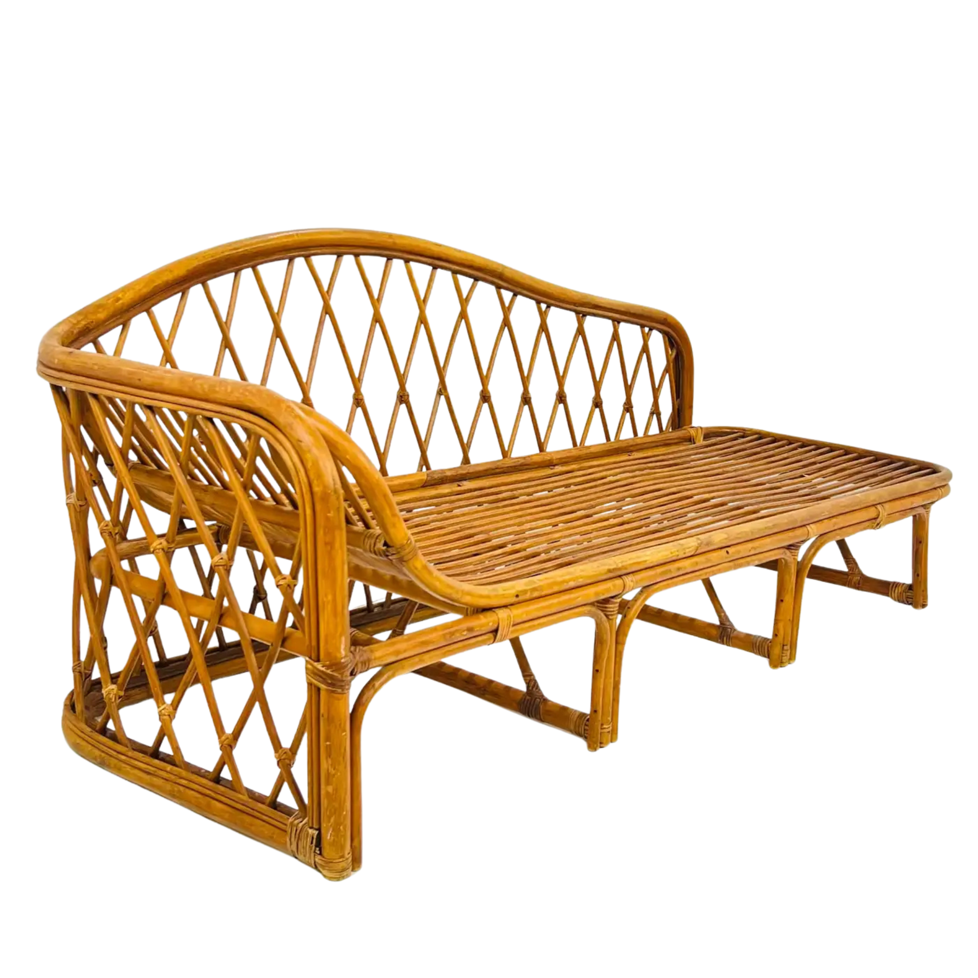 Rattan Sun Lounger Vintage Bamboo Daybed Outdoor Relax Chair CV Aqma Furniture Rattan Sun Lounger Vintage Bamboo Daybed Outdoor Relax Chair CV Aqma Furniture