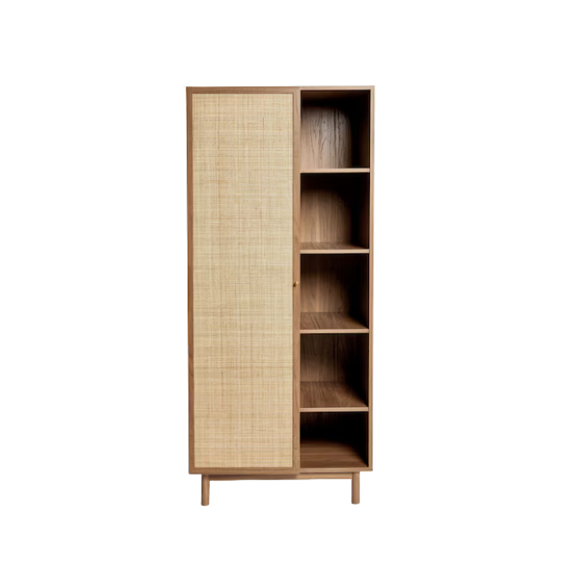 Teak Rattan Multi-Door Wardrobe with Wide Storage Drawers CV Aqma Furniture Teak Rattan Multi-Door Wardrobe with Wide Storage Drawers CV Aqma Furniture