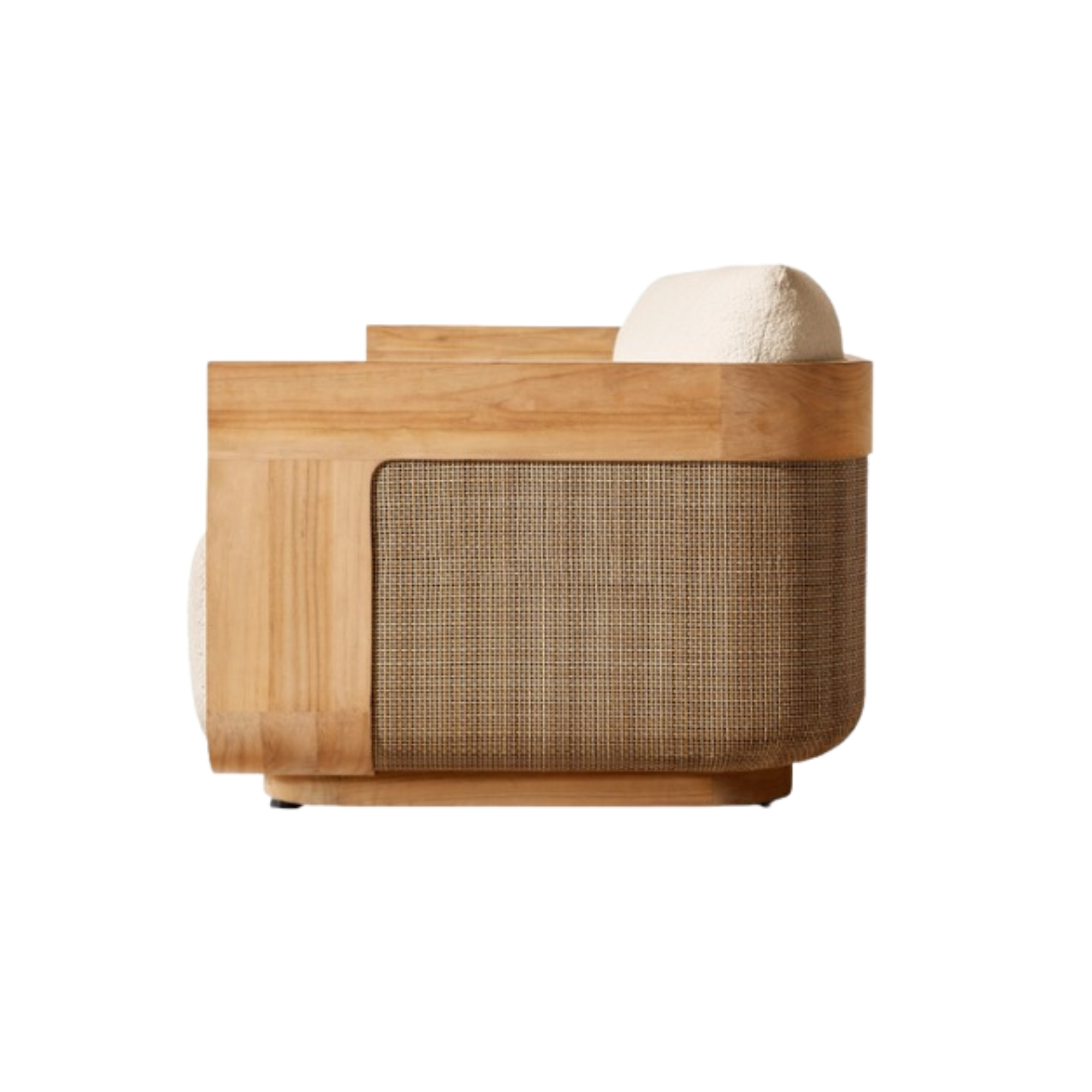 Solid Teak Wood Sofa with Natural Rattan Panels CV Aqma Furniture Solid Teak Wood Sofa with Natural Rattan Panels CV Aqma Furniture