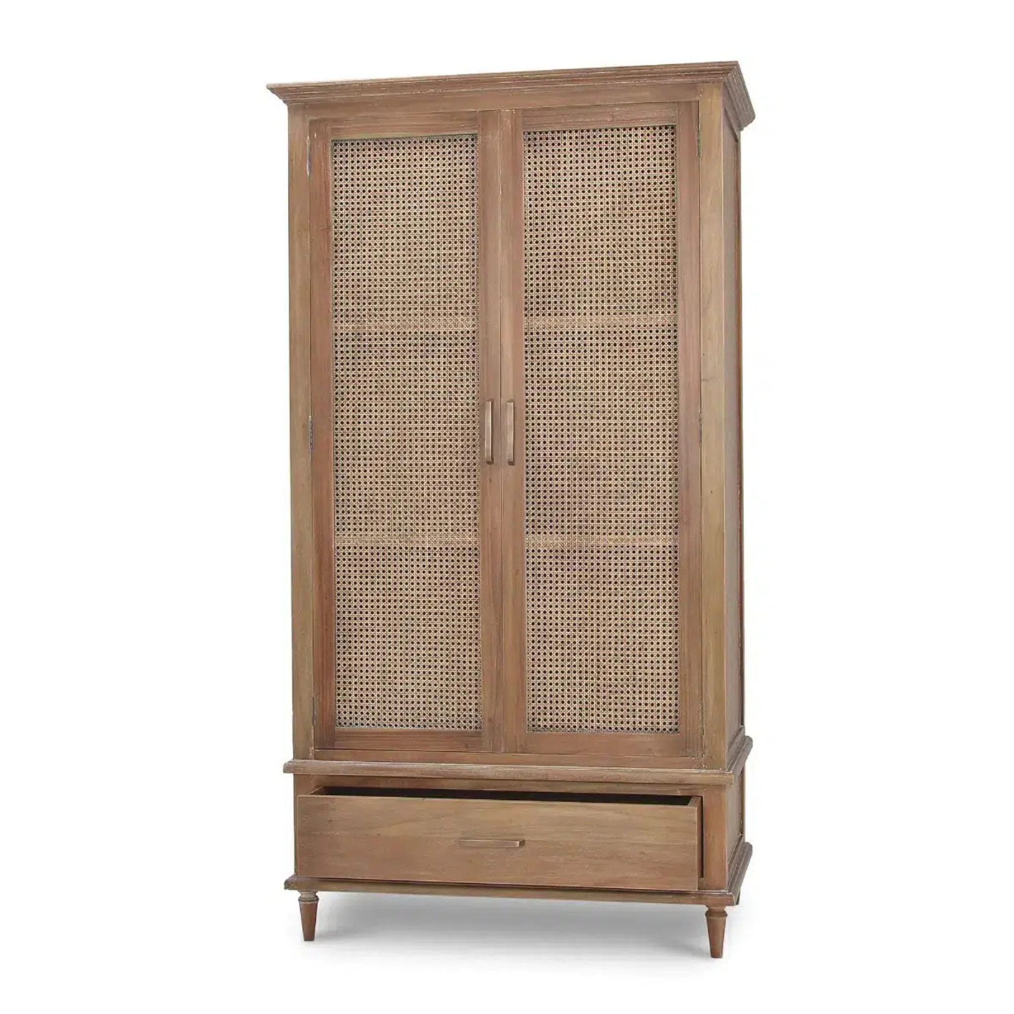 Teak Rattan Wardrobe with Drawer for Stylish Storage CV Aqma Furniture Teak Rattan Wardrobe with Drawer for Stylish Storage CV Aqma Furniture