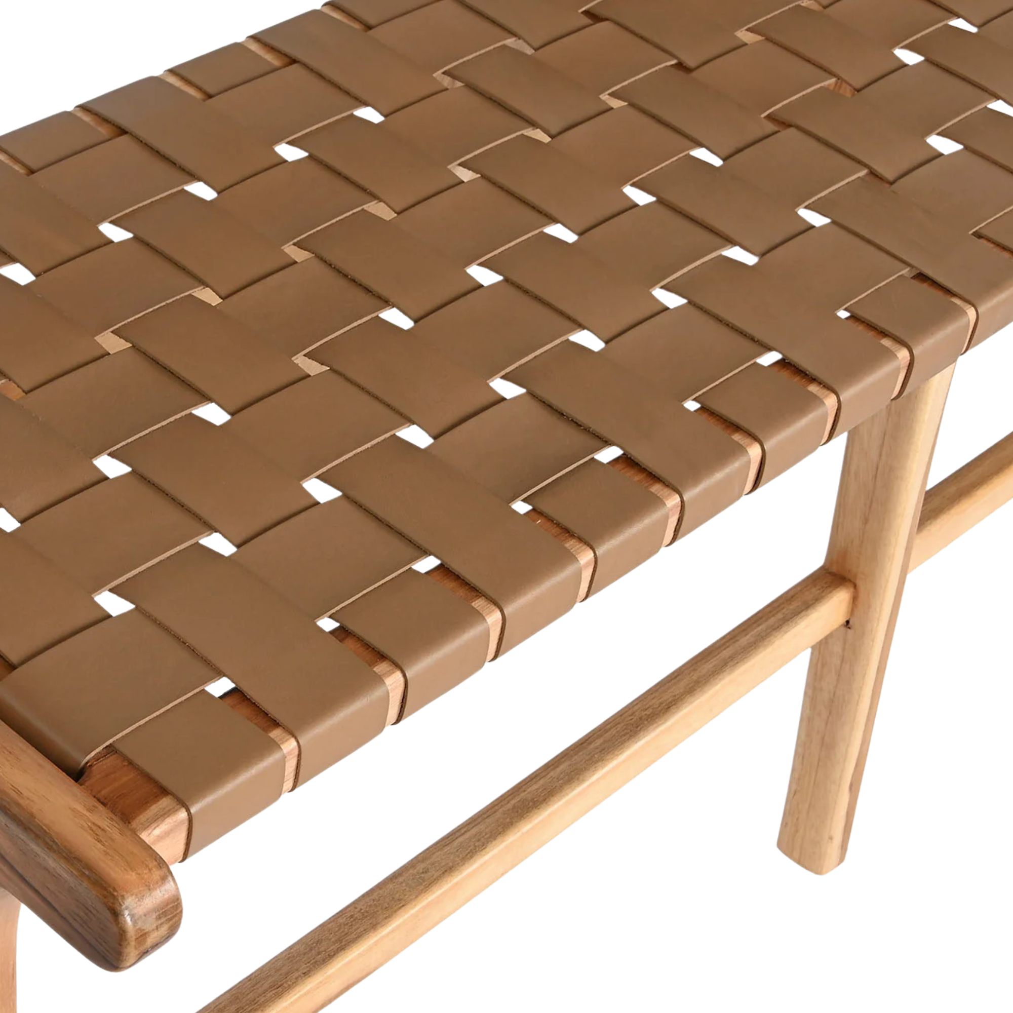 Teak Wood Bench with Woven Rope Backrest CV Aqma Furniture Teak Wood Bench with Woven Rope Backrest CV Aqma Furniture