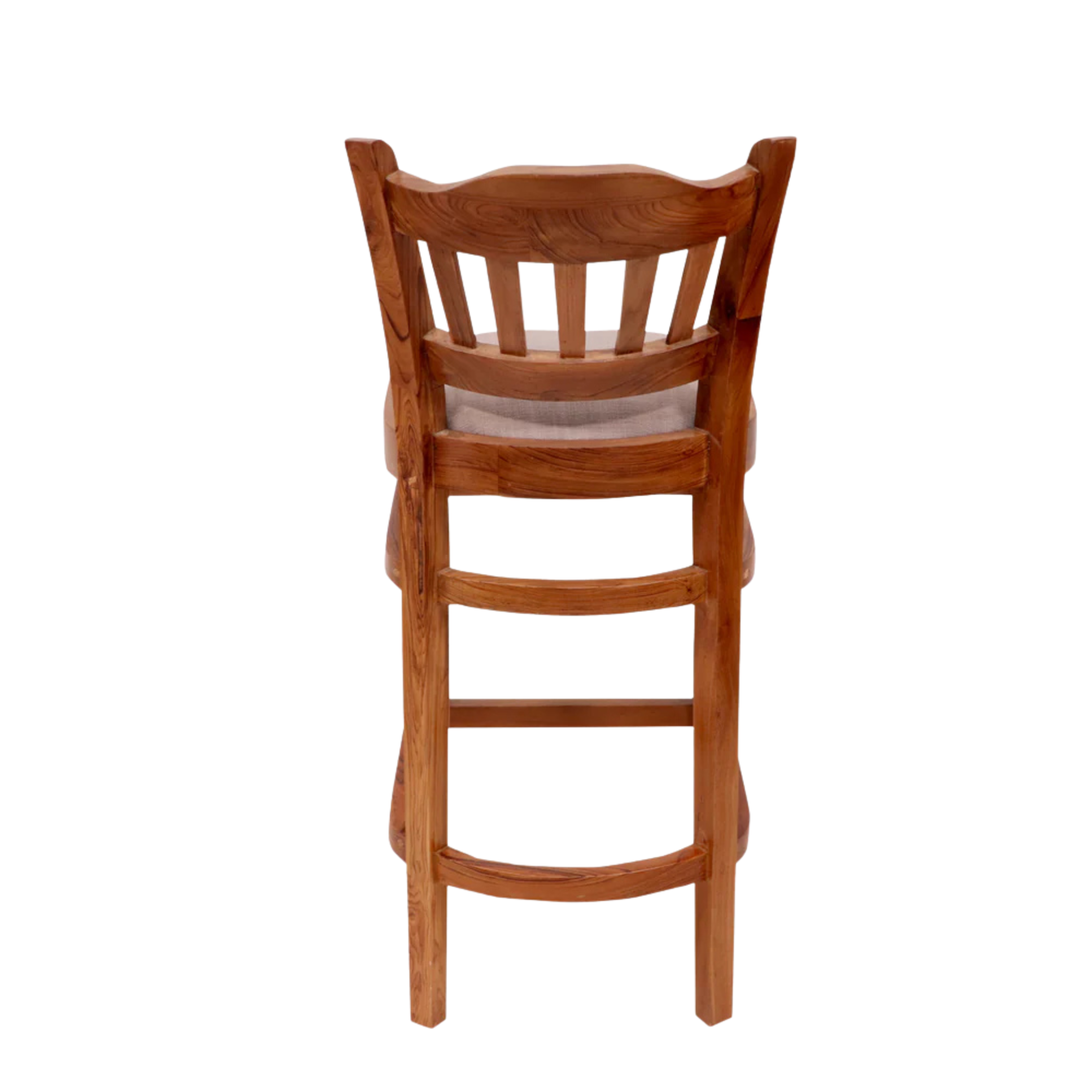 Solid Teak Wood Bar Chair with Upholstered Cushion Seat CV Aqma Furniture Solid Teak Wood Bar Chair with Upholstered Cushion Seat CV Aqma Furniture