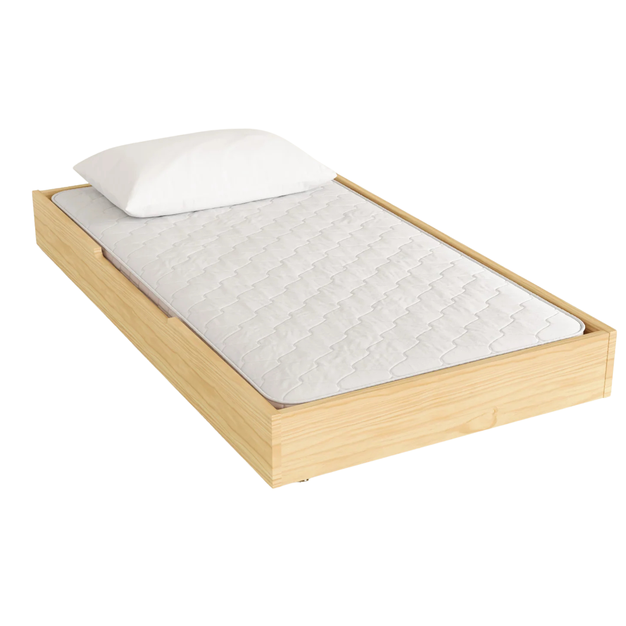 Solid Teak Wood Kids Bed Frame Natural Finish Modern Design CV Aqma Furniture Solid Teak Wood Kids Bed Frame Natural Finish Modern Design CV Aqma Furniture