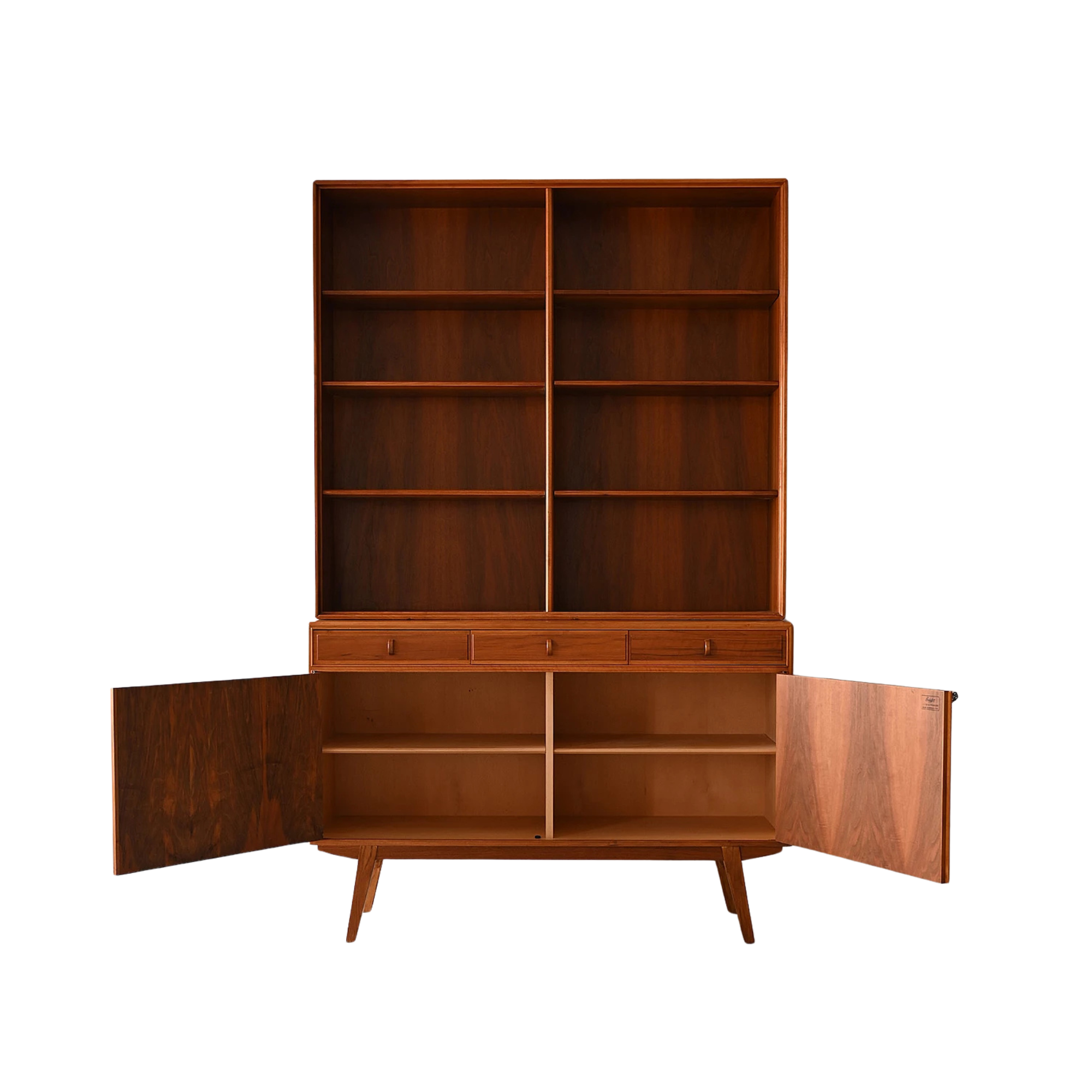 Teak Wood Bookcase Cabinet with Shelves and Storage Doors CV Aqma Furniture Teak Wood Bookcase Cabinet with Shelves and Storage Doors CV Aqma Furniture