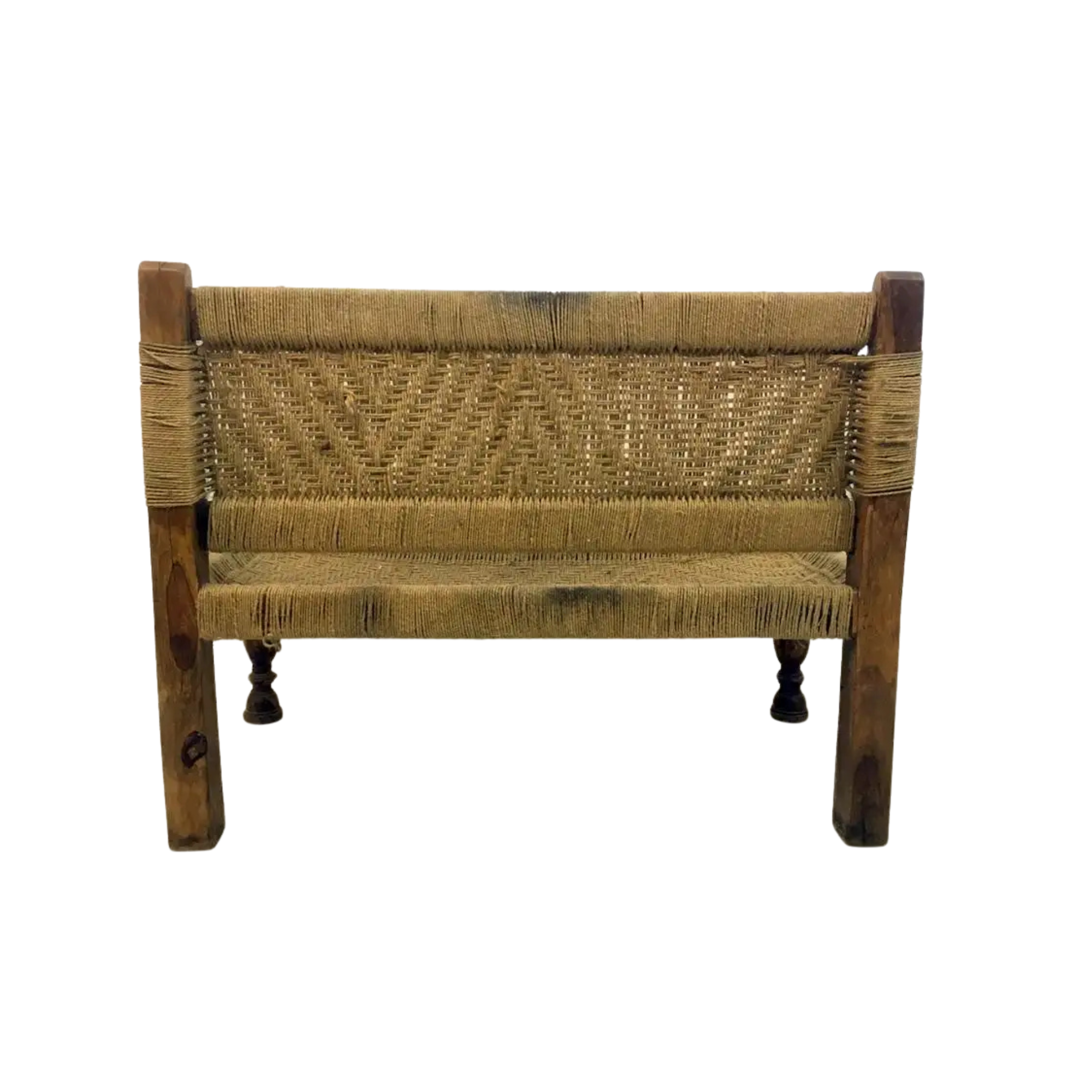 Traditional Teak Bench with Handwoven Rope Seat CV Aqma Furniture Traditional Teak Bench with Handwoven Rope Seat CV Aqma Furniture