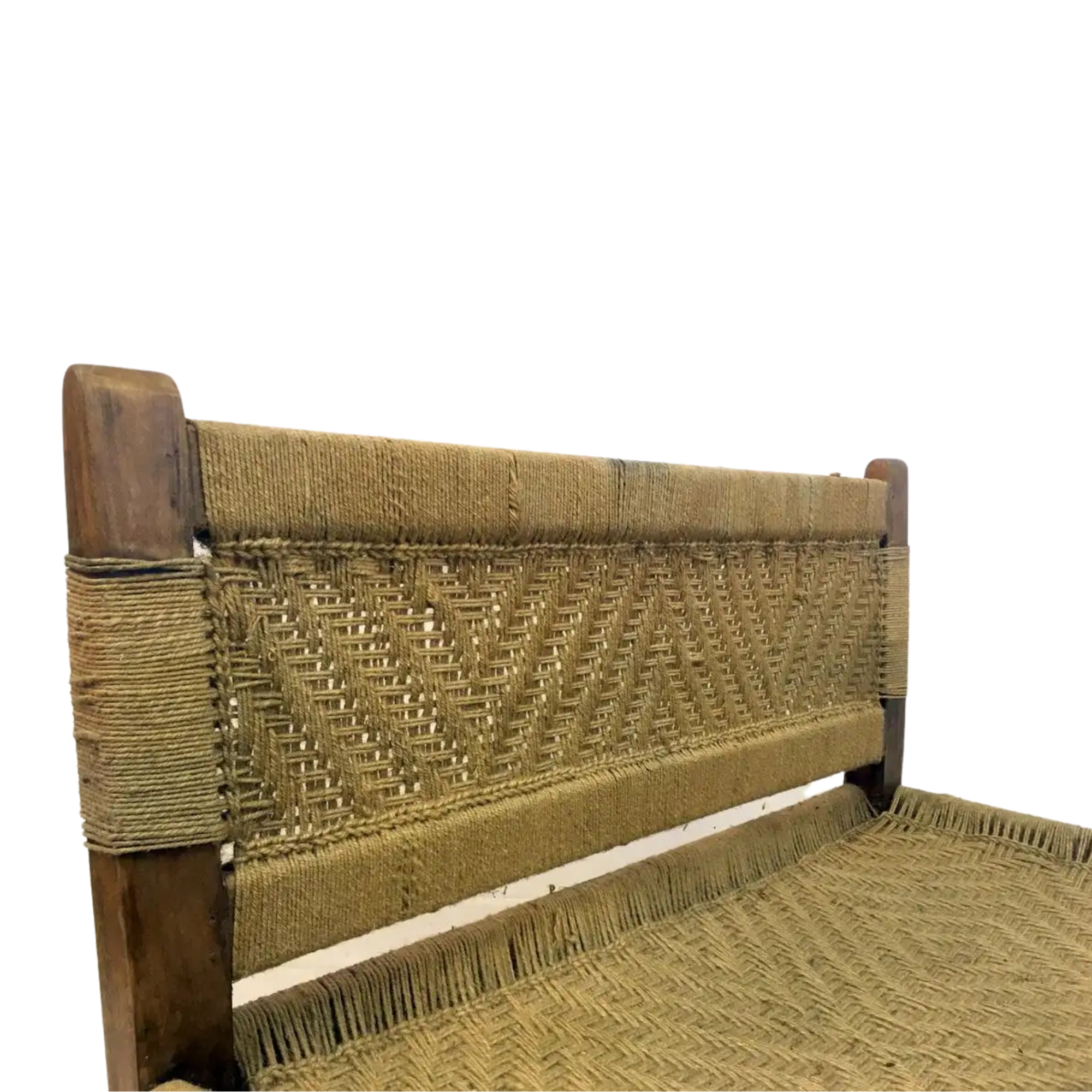 Traditional Teak Bench with Handwoven Rope Seat CV Aqma Furniture Traditional Teak Bench with Handwoven Rope Seat CV Aqma Furniture