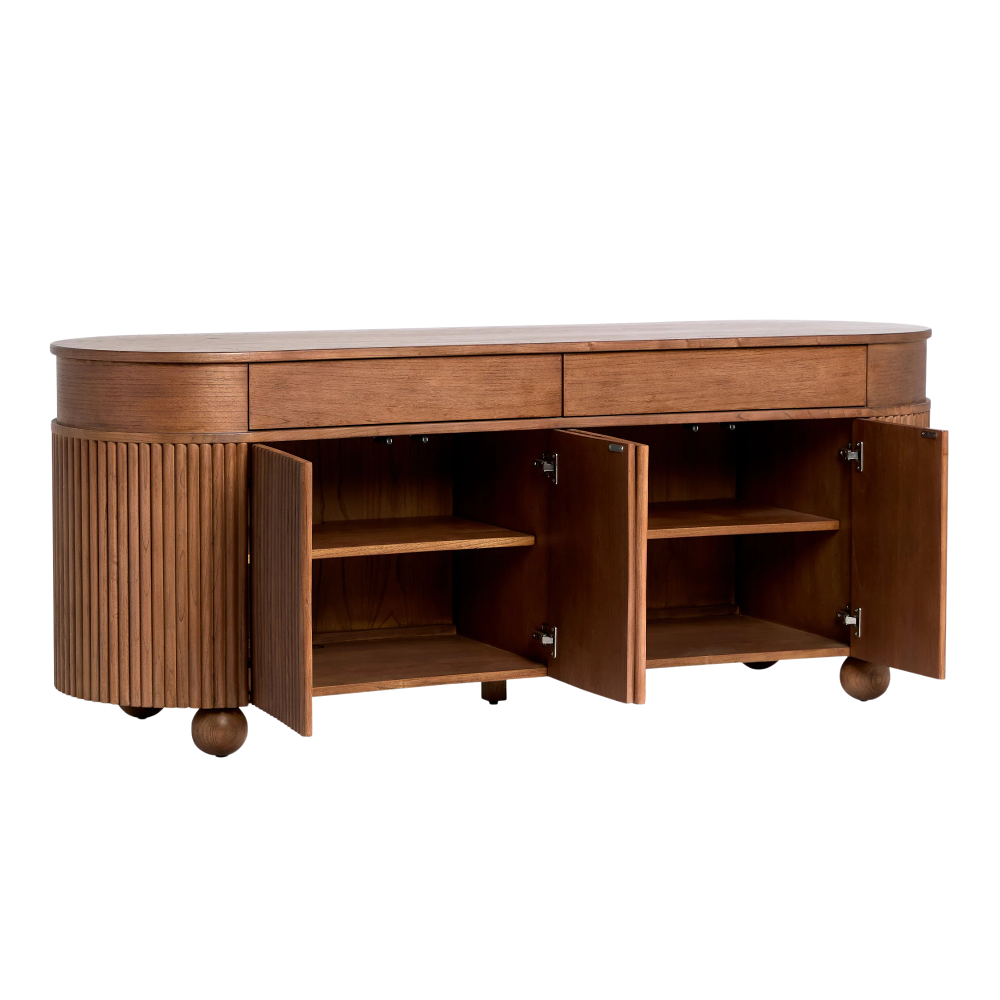 Teak Buffet Sideboard with Fluted Panel Doors and Storage CV Aqma Furniture Teak Buffet Sideboard with Fluted Panel Doors and Storage CV Aqma Furniture