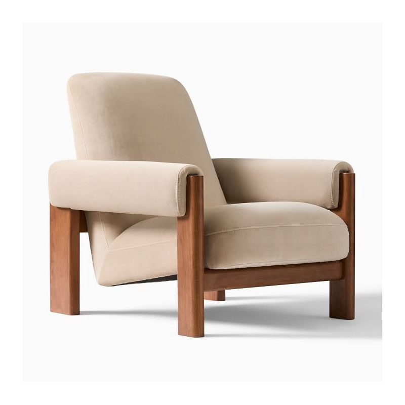 japandi exposed block-frame accent armchair CV Aqma Furniture japandi exposed block-frame accent armchair CV Aqma Furniture